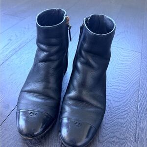 Tory Burch Black Leather Ankle Boots